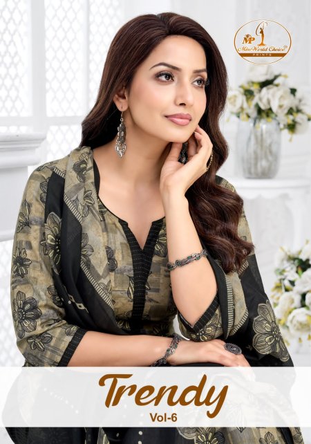Trendy Vol 6 By Miss World Choice Cotton Printed Readymade Dress